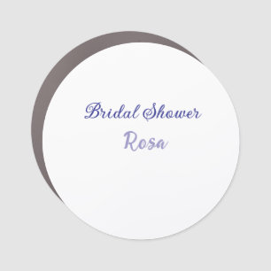 Bridal shower purple add name date elegantstylish car magnet