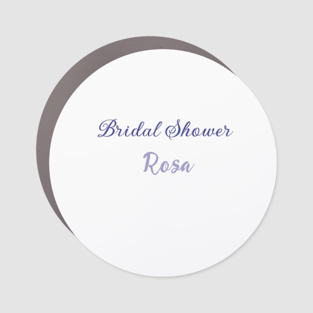 Bridal shower purple add name date elegantstylish  car magnet (Front)