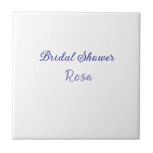 Bridal shower purple add name date elegantstylish ceramic tile