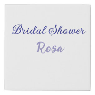Bridal shower purple add name date elegantstylish faux canvas print
