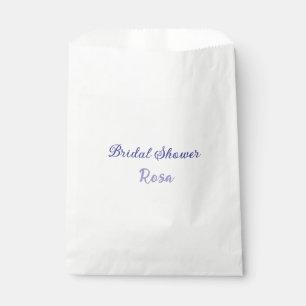 Bridal shower purple add name date elegantstylish favor bag