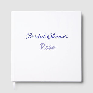 Bridal shower purple add name date elegantstylish guest book