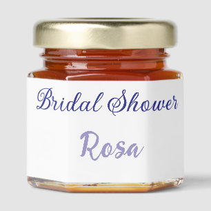 Bridal shower purple add name date elegantstylish honey jar favors