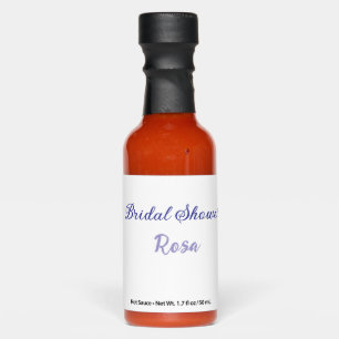Bridal shower purple add name date elegantstylish hot sauces