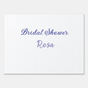 Bridal shower purple add name date elegantstylish sign