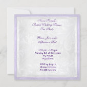 Bridal Shower Purple Blue Floral Tea Party Invitation (Back)