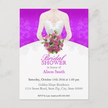 Bridal Shower Purple Invitation by KeyholeDesign at Zazzle