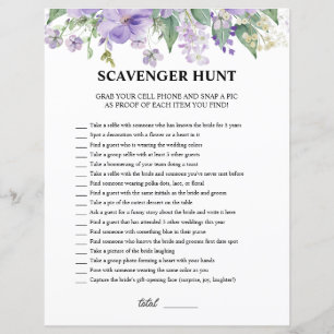 Bridal Shower Purple Scavenger Hunt