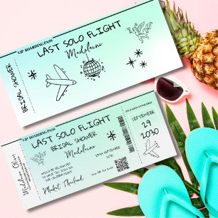 Bridal Shower QR Boarding Pass Last Solo Flight Invitation