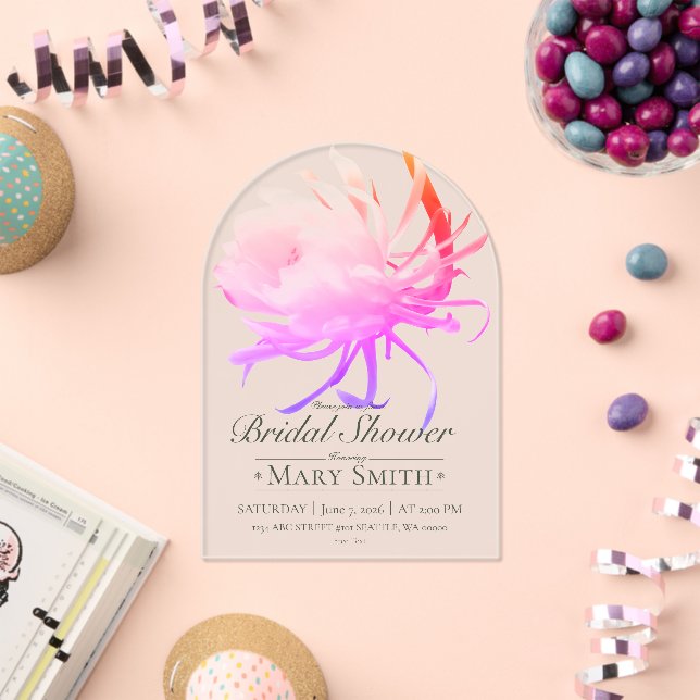 Bridal Shower (Queen of the night) Acrylic Invitations (Insitu (Celebration))