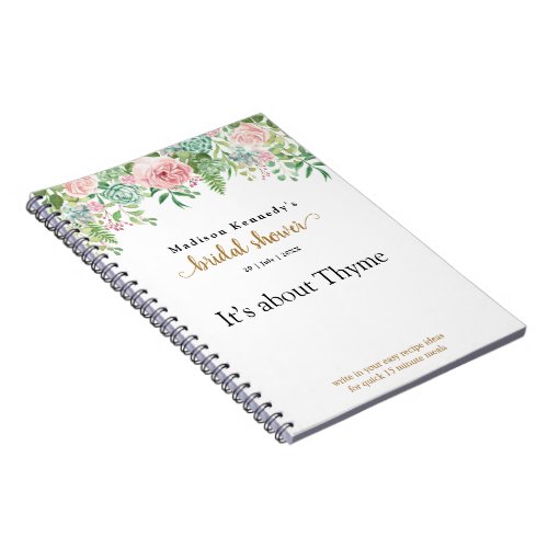 Bridal Shower Quick Recipe Fun Fab  Notebook