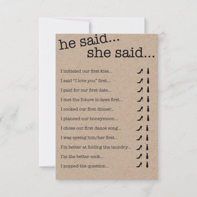 Bridal shower Quiz Invitation (Front)