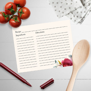 Bridal Shower Recipe Burgundy Marsala Floral