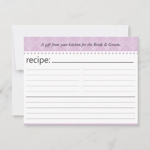 Bridal Shower Recipe Card Personalized Announcement
