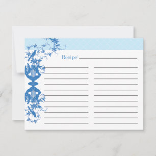 Bridal Shower Recipe Card - Blue