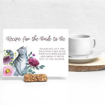 Bridal Shower Recipe Card Getting Meowied by lilanab2 at Zazzle