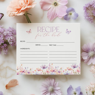 Bridal Shower Recipe Card Lifetime of Butterflies