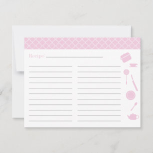 Bridal Shower Recipe Card - Pink