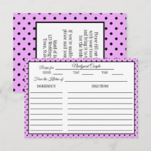 Bridal Shower Recipe Card Polka Dot Lavender