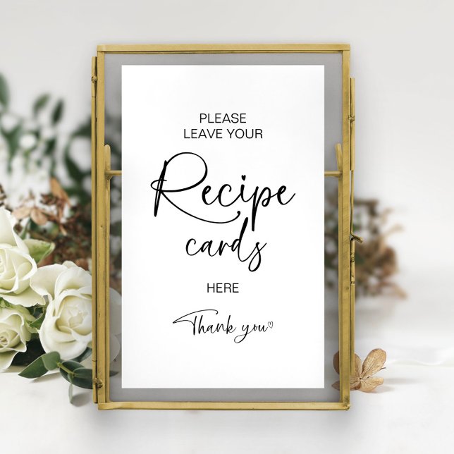 Bridal Shower Recipe Card Sign (Creator Uploaded)