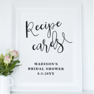 Bridal Shower Recipe Cards sign  
