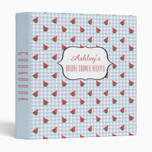 Bridal Shower Recipe Cookbook Watermelons Pattern 3 Ring Binder