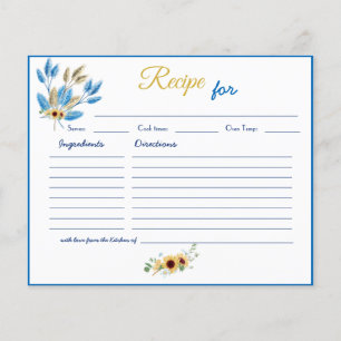 Bridal Shower Recipe for Love Advice Cards