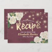 Bridal Shower Recipe Hydrangea Floral String Light Postcard (Front/Back)