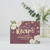 Bridal Shower Recipe Hydrangea Floral String Light Postcard (Standing Front)