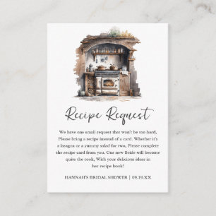 Bridal Shower Recipe Request Enclosure Card