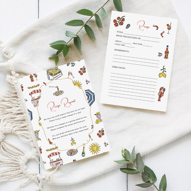 Bridal Shower Recipe Request Enclosure Card (Creator Uploaded)