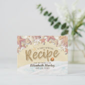 Bridal Shower Recipe Summer Sandy Beach Starfish Invitation Postcard (Standing Front)