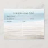 Bridal Shower Recipe Summer Sandy Beach Starfish Invitation Postcard (Back)