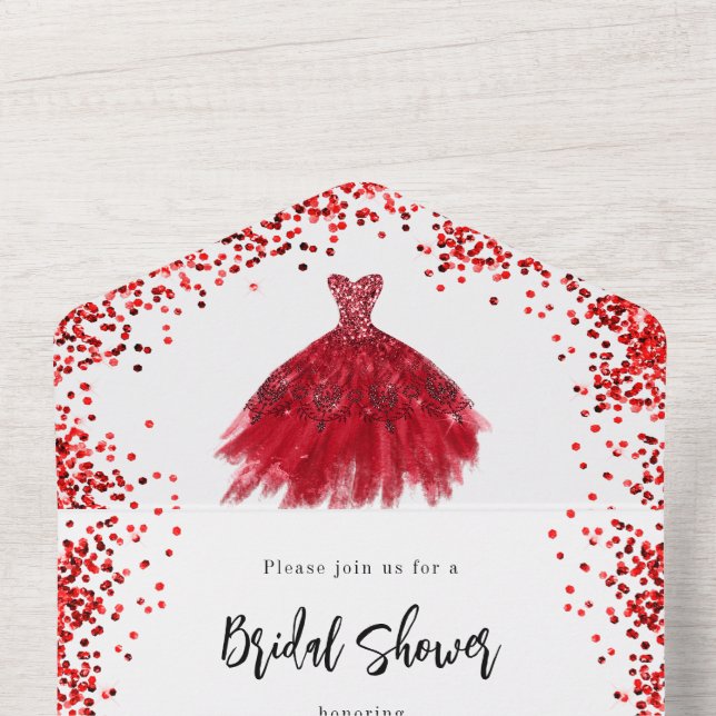 red bridal shower dress HOPE Red Wedding Dress main image 1