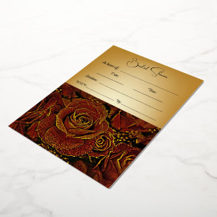 Bridal Shower - Red & Gold Roses Foil Invitation
