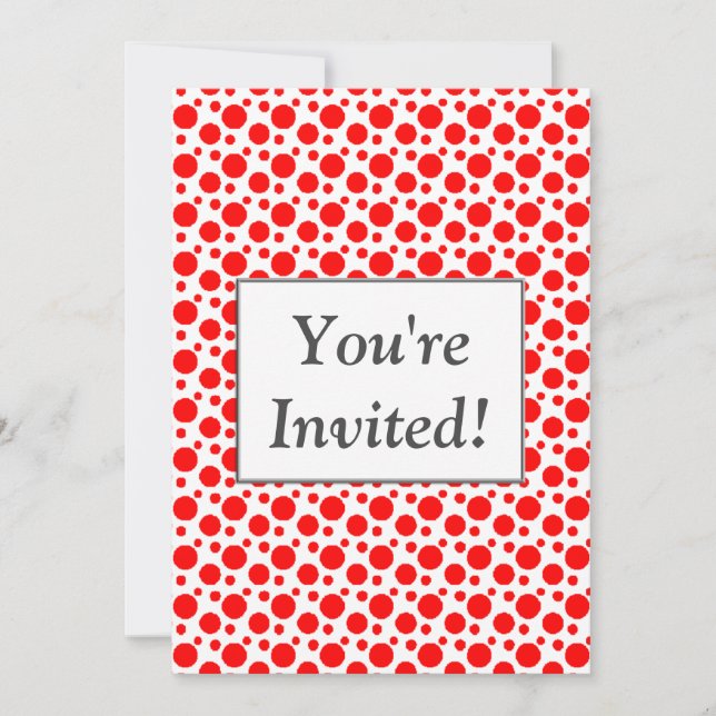 Bridal Shower Red Polka Dots Custom Invitations (Front)
