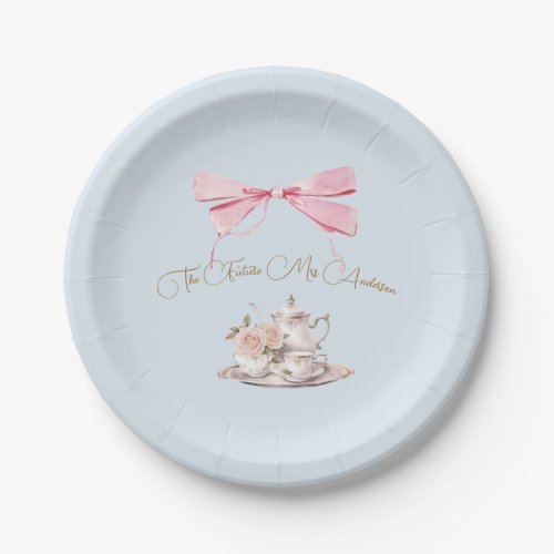 Bridal Shower Regency Tea Party Elegant Ribbon Paper Plates