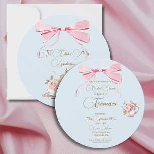 Bridal Shower Regency Tea Party Ribbon Invitation