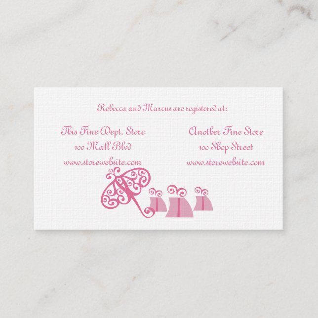 Bridal Shower Registry Card (Front)