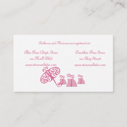Bridal Shower Registry Card Business Card Templates