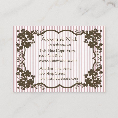 Bridal Shower Registry Card Business Card