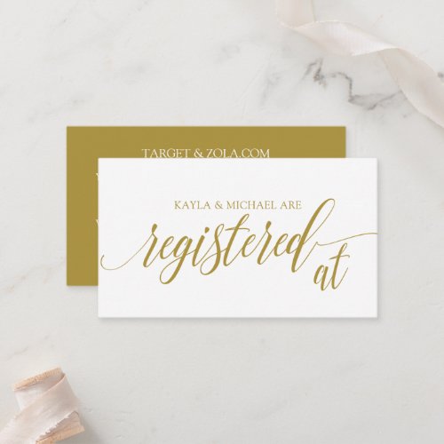 Bridal Shower Registry Cards Enclosures Gold