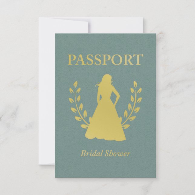 Bridal Shower Retro Passport Invitation (Front)