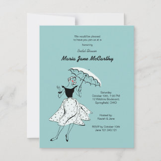 Bridal Shower Retro Vintage Chic Woman Invitation