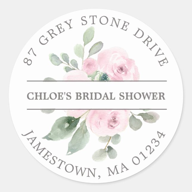 Bridal Shower Return Address Label (Front)