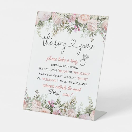 Bridal Shower Ring Game Instructions Pedestal Sign