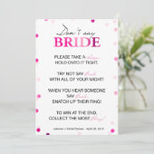 Bridal Shower Ring Game | Pink Magenta Confetti Invitation (Standing Front)
