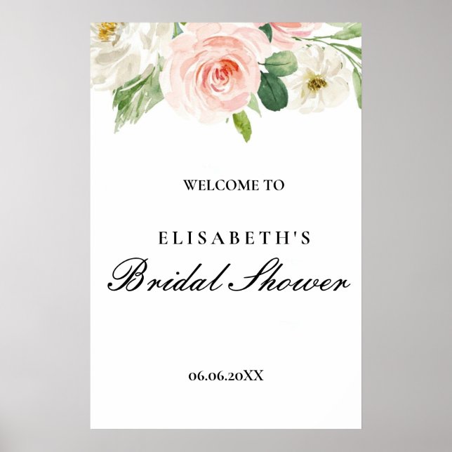 Bridal shower rosa oro floral Foam Boards Poster (Front)