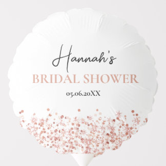 Bridal Shower Rose Gold Blush Glitter Balloon