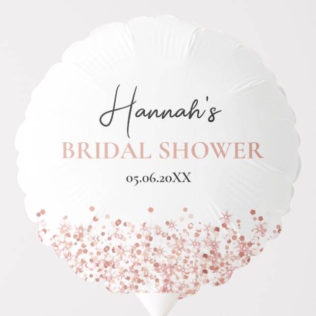 Bridal Shower Rose Gold Blush Glitter  Balloon (Front)